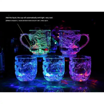 LED Flashing Water Cup Dragon Pattern Mug