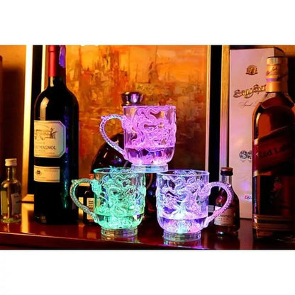 LED Flashing Water Cup Dragon Pattern Mug