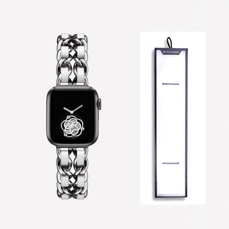 Strap For Apple Watch Ultra 49mm Band chain 45mm 41mm 38 42mm 40 44mm Bracelet Steel luxury iWatch series 8 7 6 se 5 4 3 Correa