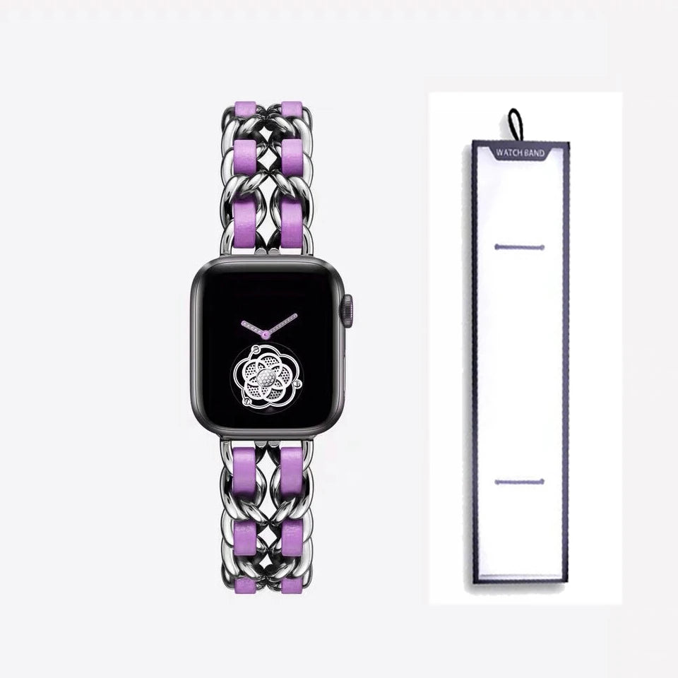 Strap For Apple Watch Ultra 49mm Band chain 45mm 41mm 38 42mm 40 44mm Bracelet Steel luxury iWatch series 8 7 6 se 5 4 3 Correa