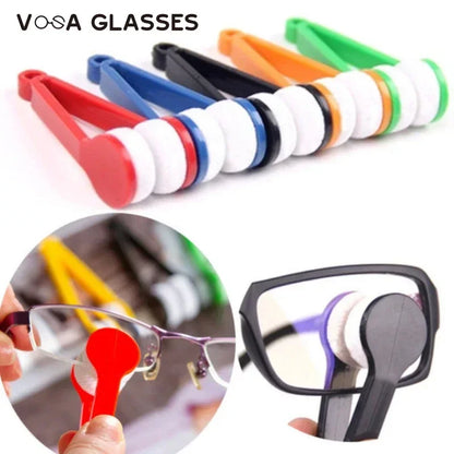 Portable Multifunctional Glasses Cleaning Rub Eyeglass Sunglasses Spectacles Microfiber Cleaner Brushes Wiping Tools Mini 1 Pcs