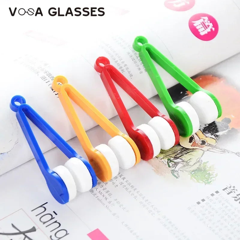 Portable Multifunctional Glasses Cleaning Rub Eyeglass Sunglasses Spectacles Microfiber Cleaner Brushes Wiping Tools Mini 1 Pcs