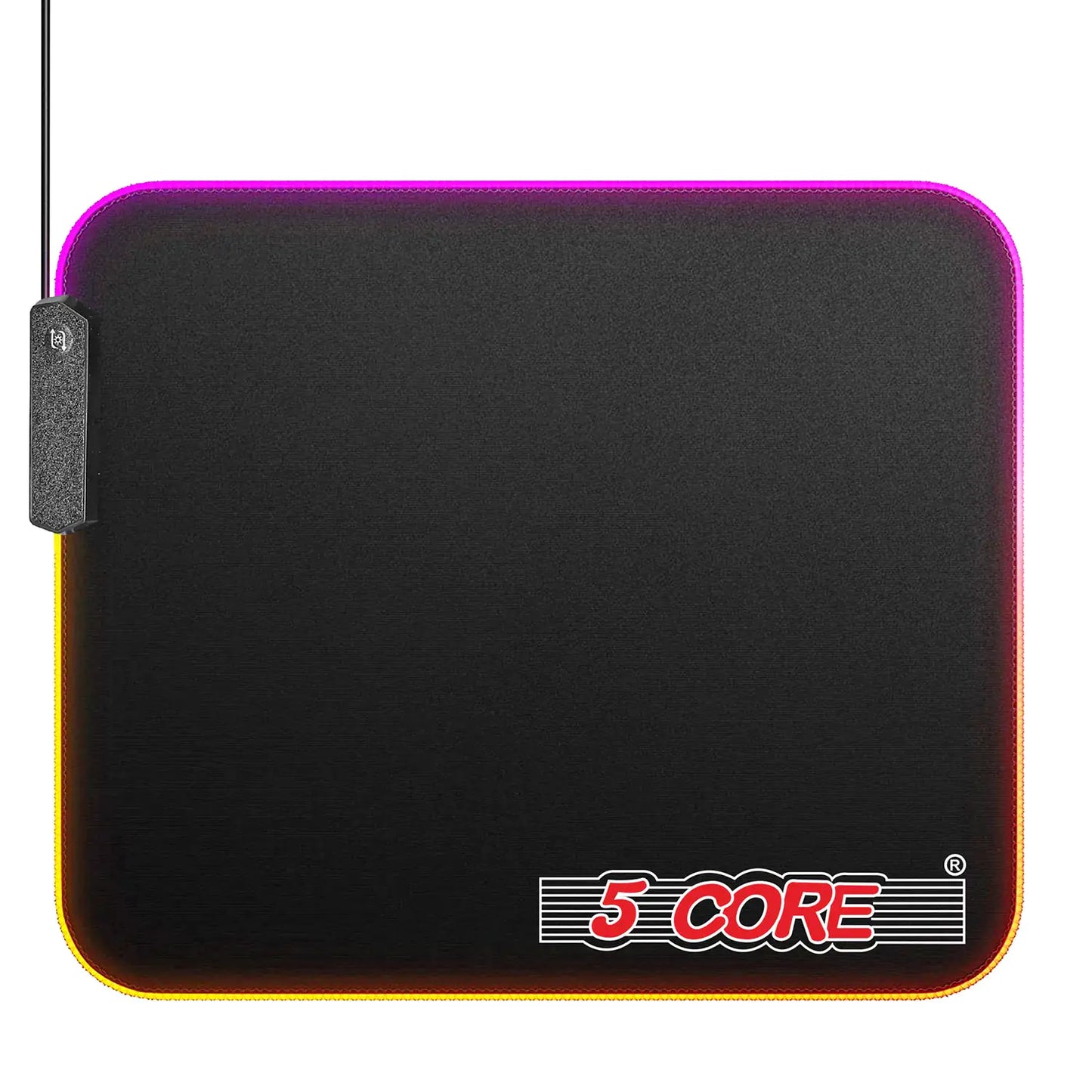 5 Core Gaming Mouse Pad RGB 12 Light Modes 2 Zone Desk Mouse Mat w Rubber Base